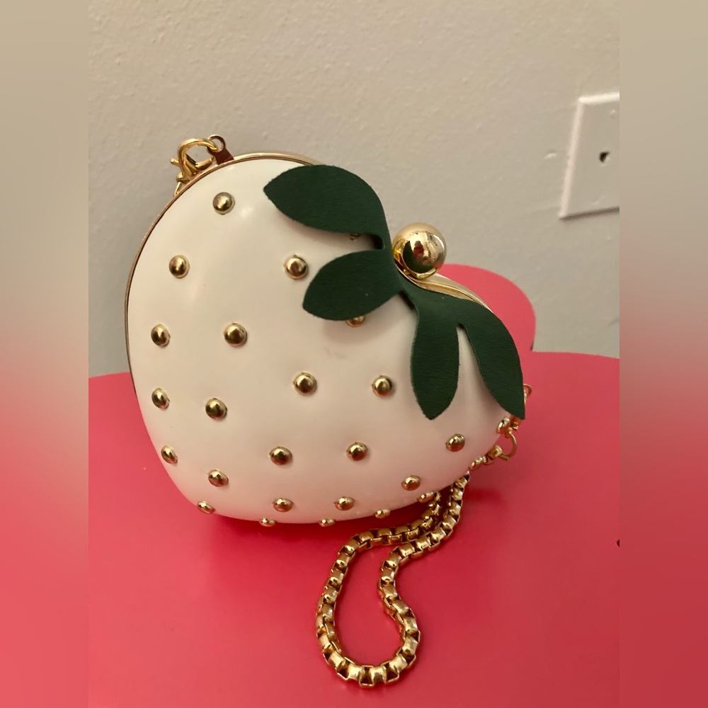 White strawberry purse